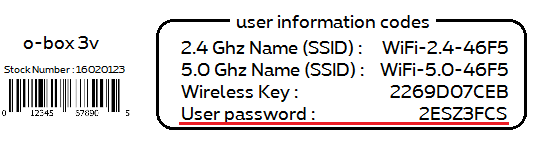 password of obox3