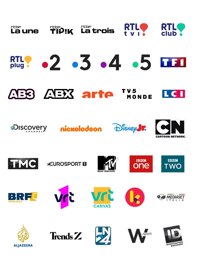 Sender bei Scarlet Digital-TV: belgische Sender, Kindersender, Sport und internationale Programme.