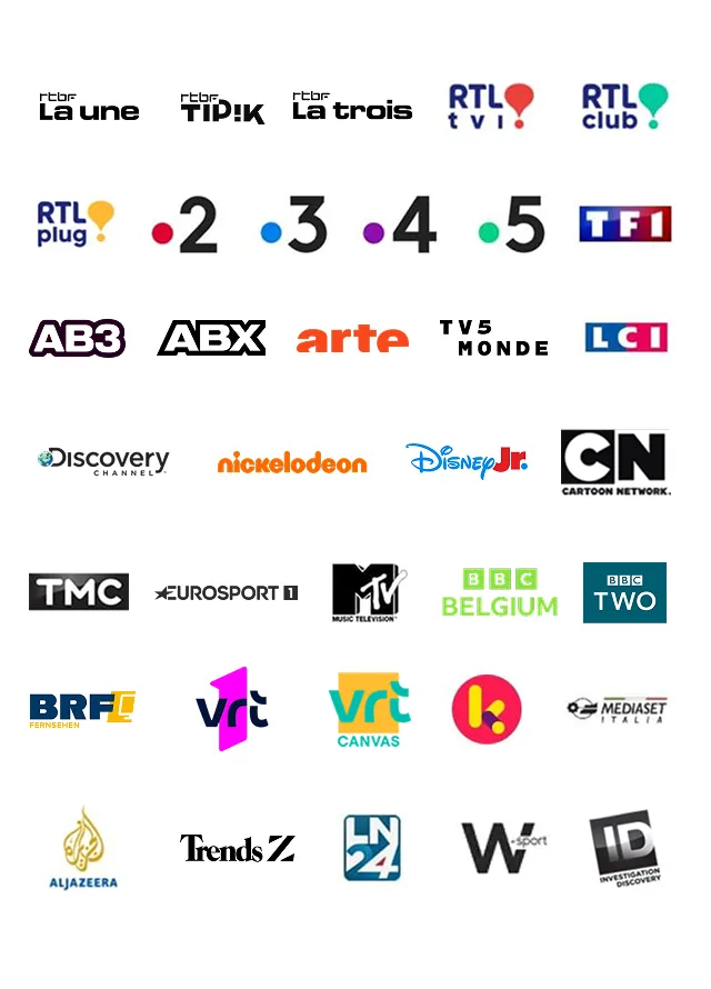 Sender bei Scarlet Digital-TV: belgische Sender, Kindersender, Sport und internationale Programme.