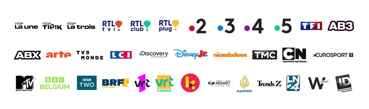 Sender bei Scarlet Digital-TV: belgische Sender, Kindersender, Sport und internationale Programme.