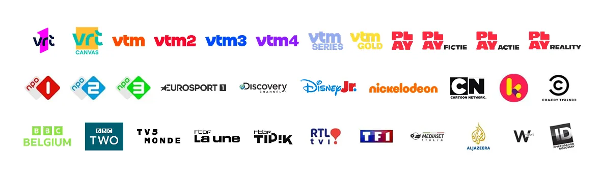 Zenders bij Scarlet Digitale-TV: Belgische zenders, kinderprogramma’s, sport en internationale kanalen.