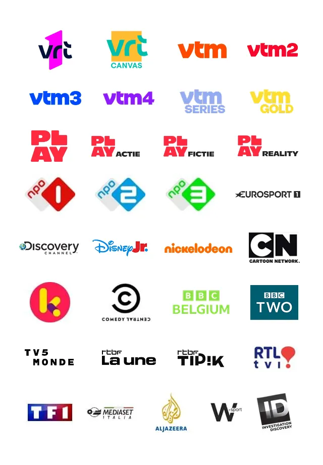 Zenders bij Scarlet Digitale-TV: Belgische zenders, kinderprogramma’s, sport en internationale kanalen.
